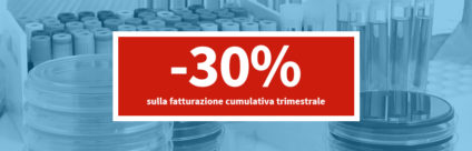 Sconto del 30% su tutte le prestazioni richieste con fatturazione cumulativa trimestrale Sconto del 30% su tutte le prestazioni richieste con fatturazione cumulativa trimestrale