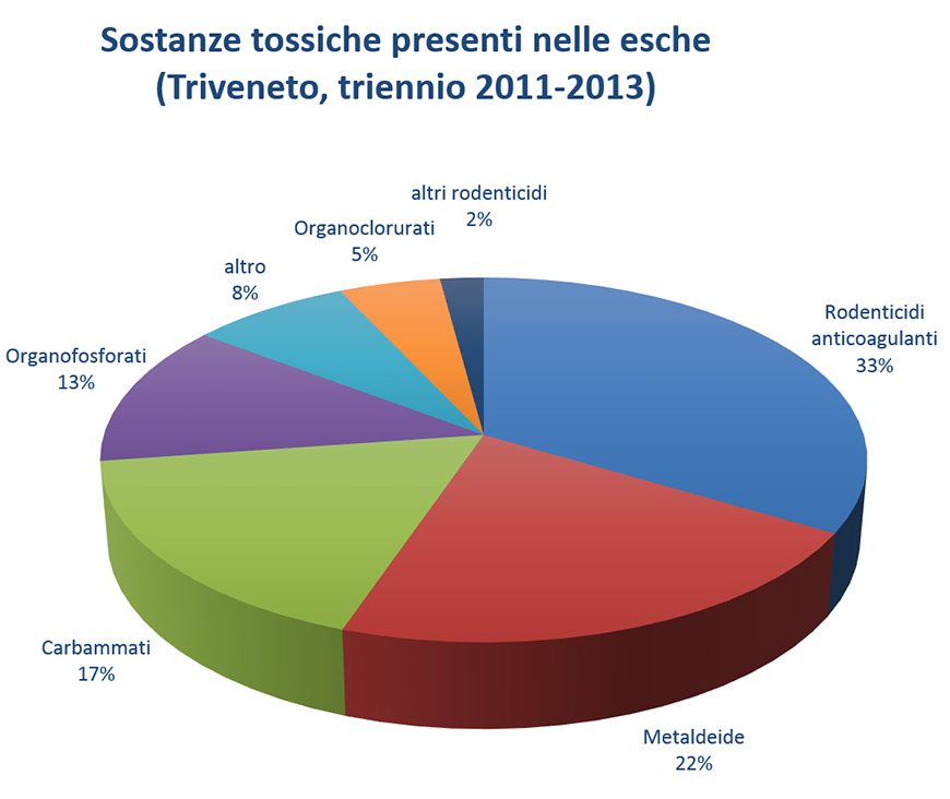 Sostanze tossiche presenti nelle esche (Triveneto, triennio 2011-2013)