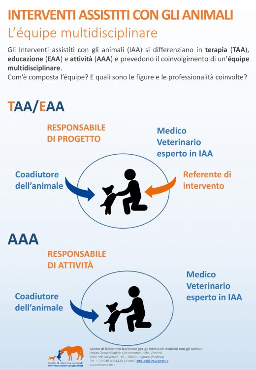 Interventi Assistiti con gli Animali - Équipe multidisciplinare - Infografica